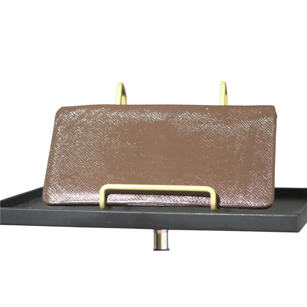 Louis Vuitton Taiga Brown Long Wallet Made in France